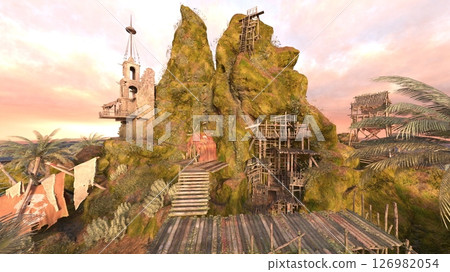 Lookout hut at the tip of the island Lookout hut at the tip of the island 126982054