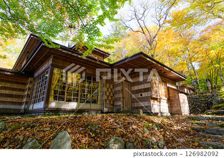 Italian Embassy Villa Memorial Park: Main residence and autumn foliage 126982092