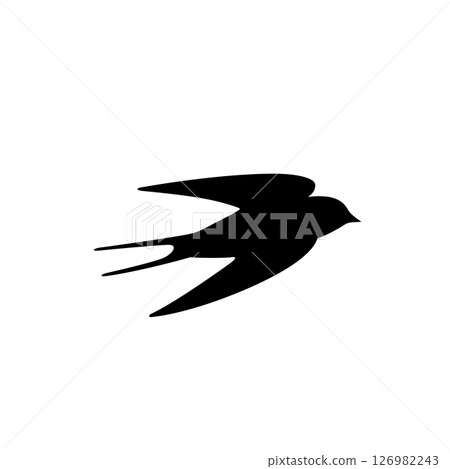 Swallow silhouette simple illustration 126982243