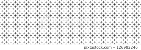 Plus seamless pattern. Simple geometric cross texture. Graphic cross symbol grid. Plus sign repeat pattern. Graphic texture. Vector illustration isolated on white background 126982246