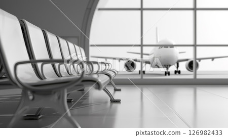 從機場長椅可以看到飛機 126982433