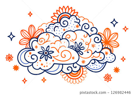 pattern with flowers 126982446