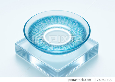 High-Key Macro of Patterned Colored Contact Lens with Cool Pastel Reflections High-Key Macro of Patterned Colored Contact Lens with Cool Pastel Reflections 126982490