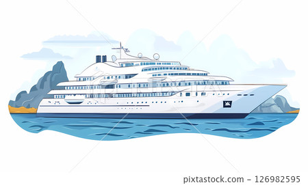 Luxury cruise ship sailing on the sea 126982595