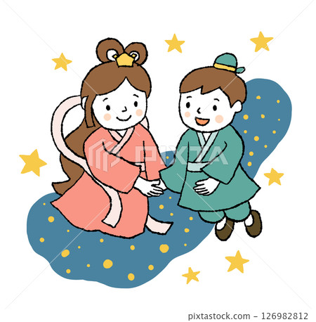 Tanabata Orihime and Hikoboshi Tanabata Orihime and Hikoboshi 126982812