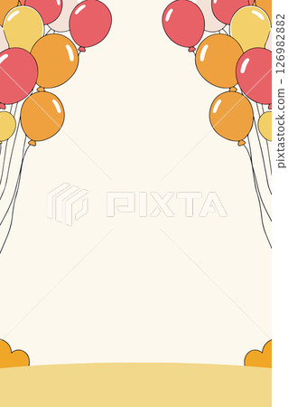 Colorful Balloons Border Illustration 126982882