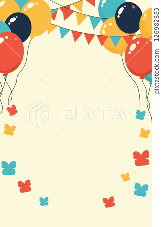 Colorful Balloons Border Illustration Colorful Balloons Border Illustration 126982883