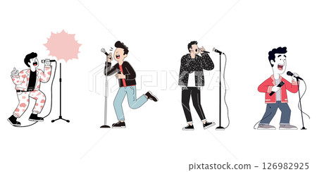 Cartoon Singers on Stage 126982925