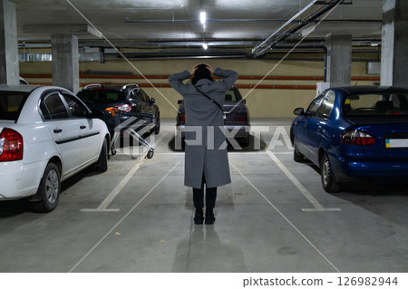 sad woman find out that her car stolen 126982944