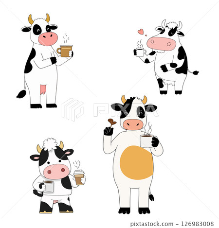 Cows Enjoying Coffee 126983008