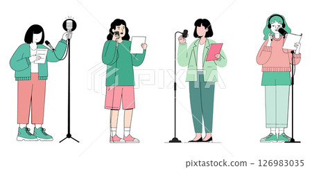 Diverse Women Recording Podcasts Diverse Women Recording Podcasts 126983035