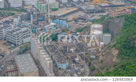 May 25 2025 View of an Industrial Oil Refinery and Storage Facility 126983069