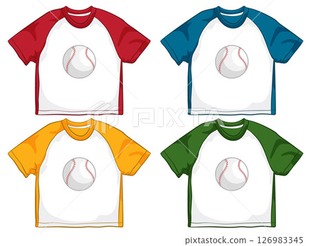 Colorful Baseball T-Shirts Vector Illustration Colorful Baseball T-Shirts Vector Illustration 126983345