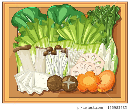 Colorful Asian Vegetables Vector Illustration Colorful Asian Vegetables Vector Illustration 126983385