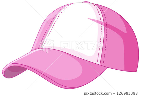 Pink and White Baseball Cap Vector Illustration Pink and White Baseball Cap Vector Illustration 126983388