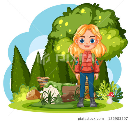 Young Explorer in the Forest 126983397