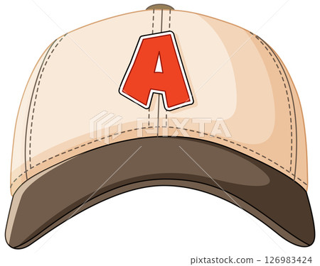 Baseball Cap with Bold Letter A Design Baseball Cap with Bold Letter A Design 126983424
