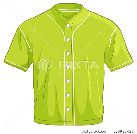 Bright Green Baseball Jersey Vector Illustration Bright Green Baseball Jersey Vector Illustration 126983426