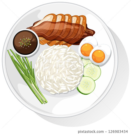 Vector Illustration of Asian Cuisine Dish 126983434
