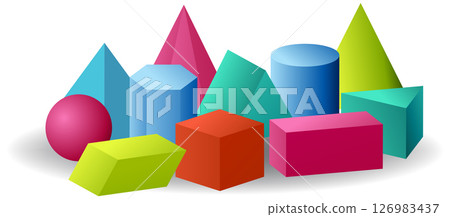Colorful Geometric Shapes Vector Illustration 126983437