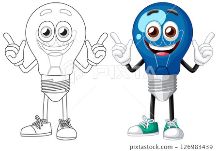 Cheerful Light Bulb Character Illustration Cheerful Light Bulb Character Illustration 126983439