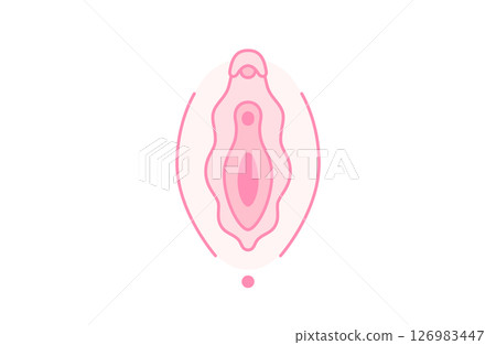 A simple illustration of the female genitalia (vulva) A simple illustration of the female genitalia (vulva) 126983447