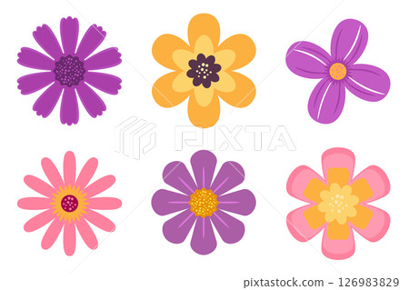 Colorful Flower Icons Set vector illustration Colorful Flower Icons Set vector illustration 126983829