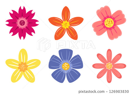 Colorful Flower Icons Set vector illustration 126983830