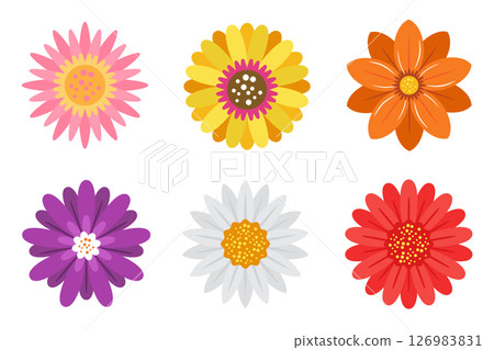 Colorful Flower Icons Set vector illustration Colorful Flower Icons Set vector illustration 126983831