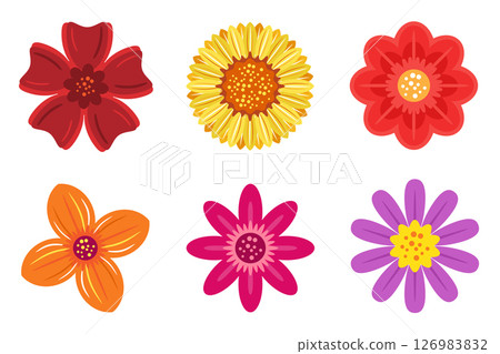 Colorful Flower Icons Set vector illustration Colorful Flower Icons Set vector illustration 126983832