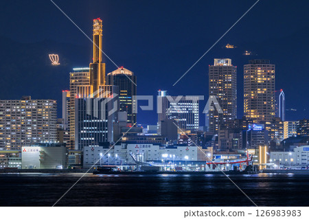 Night view of Kobe, looking towards Sannomiya (Chuo-ku, Kobe, Hyogo Prefecture) Night view of Kobe, looking towards Sannomiya (Chuo-ku, Kobe, Hyogo Prefecture) 126983983