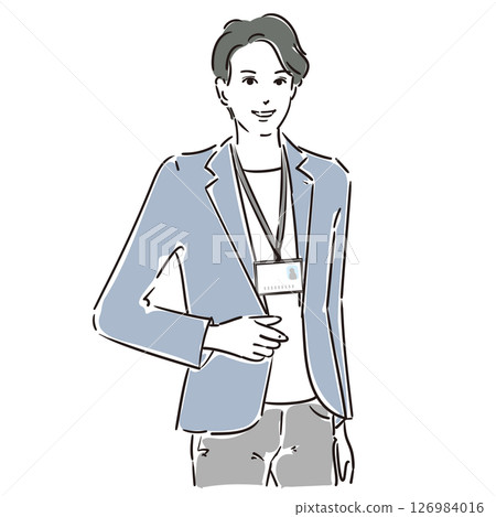 穿著夾克的酷商人 穿著夾克的酷商人 126984016