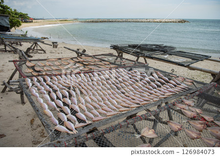 THAILAND RAYONG LAEM CHAROEN BEACH FISHING VILLAGE 126984073