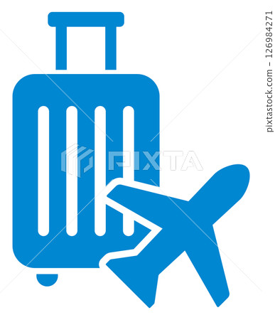 Plane and suitcase icon Plane and suitcase icon 126984271