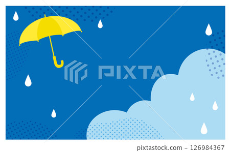 Yellow umbrella and rain clouds vector illustration background material Yellow umbrella and rain clouds vector illustration background material 126984367