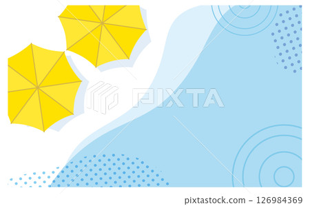 Puddle and yellow umbrella frame background vector illustration Puddle and yellow umbrella frame background vector illustration 126984369