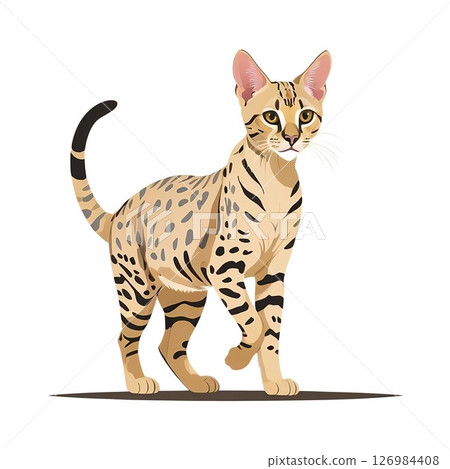 Savannah cats have excellent athletic ability 126984408