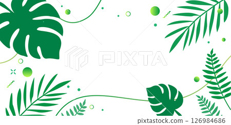 時尚的綠色熱帶植物葉.用於生態和夏季設計的透明背景向量插圖 126984686