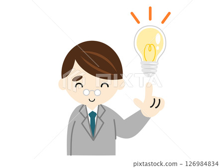 A man in a suit coming up with an idea 126984834