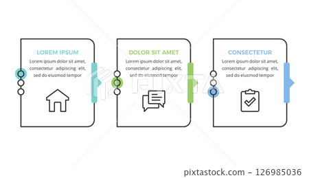 Process Infographic with Three Steps 126985036