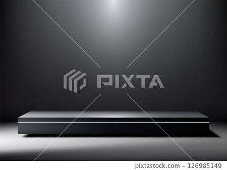 sleek dark grey 3d pedestal showcase for product display mockup minimalist modern showroom 126985149