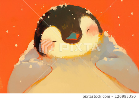 微笑的企鵝寶寶 126985350