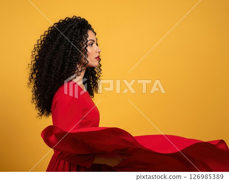 Elegant Woman in Bold Color Frame 126985389