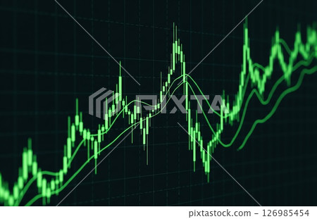 Finance Graph With Vibrant Green Curve 126985454