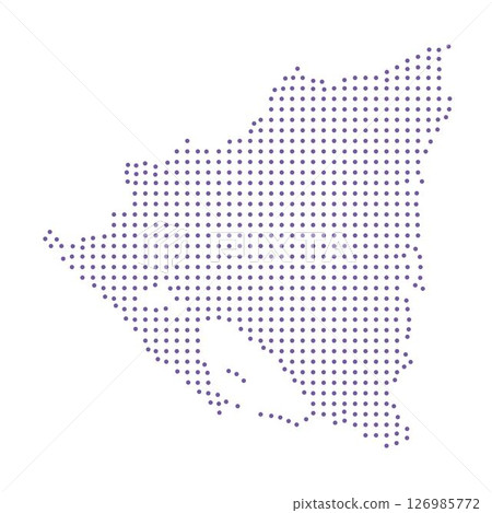 Nicaragua map dotted pattern design purple circle 126985772