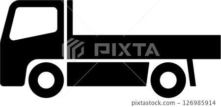 平闆卡車簡單圖標 平闆卡車簡單圖標 126985914