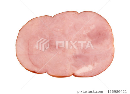 cooked and smoked ham isolated 126986421