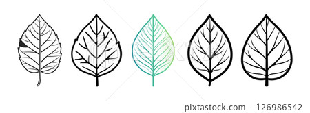 Leaf Line Art Graphics Design 126986542