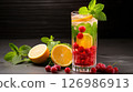 Refreshing Detox Mojito with Mint and Citrus 126986913