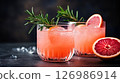 A Touch of Sophistication: Paloma Cocktails with Rosemary 126986914